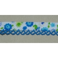 Biais liberty picot dentelle Bleu Clair
