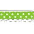Biais picot vert anis à pois blancs