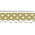 Biais picot beige à pois blancs