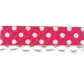 Biais piquot pois fuschia 35