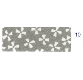 Biais Motif : Fleurs stylisées sur fond Gris