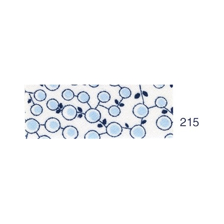 Biais Motif : Bouquet de bulles Bleu ciel 100% coton