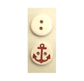 Bonton Ancre Marine blanc-rouge