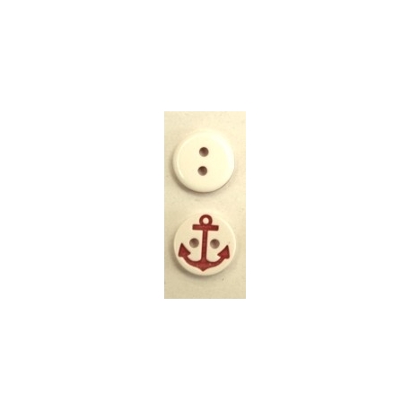 Bonton Ancre Marine blanc-rouge