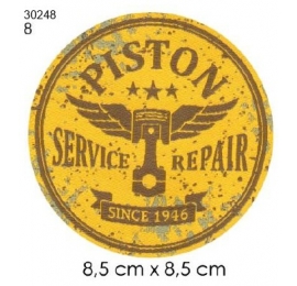 Ecusson automobile 8 piston rond