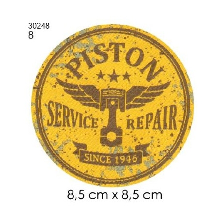 Ecusson automobile 8 piston rond