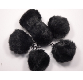 Pompons fourrures noir