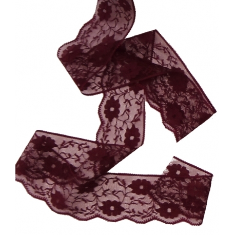 Dentelle nylon 55 mm Bordeaux