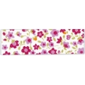 Biais aux jolies petites fleurs fuschia. 100% coton. Made in CEE.