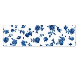 Biais aux jolies petites fleurs bleus. 100% coton. Made in CEE.