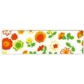 Biais couture motif petites fleurs oranges. 100% coton.