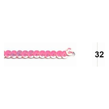 Ruban paillettes rondes rose 32