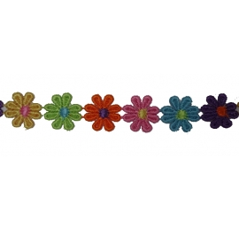 Guipure fleurs multicolor