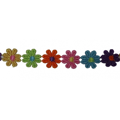 Guipure fleurs multicolor