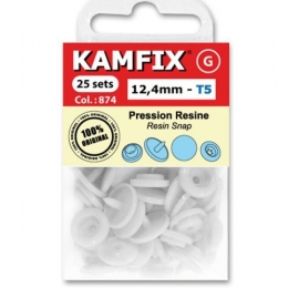 Boutons pressions 12,4mm Kamfix Blanc