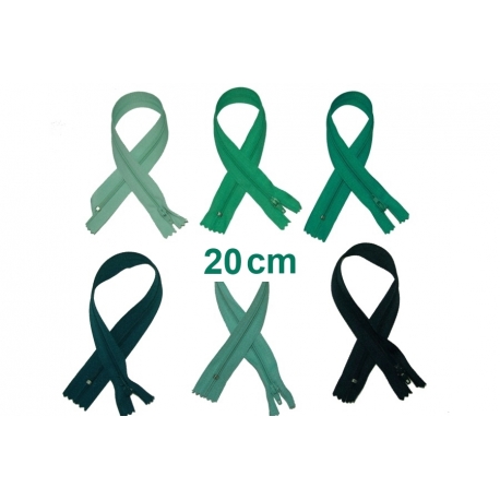 Fermeture 20cm : les verts et kakis pour jupes et pantalons