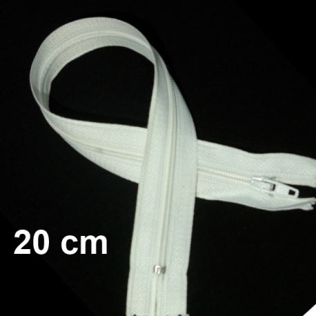 Fermeture 20cm : Blanc pour jupes et pantalons