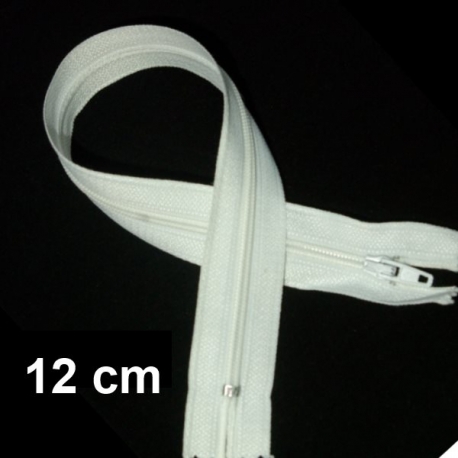 Fermeture 12cm : Blanc pour jupes et pantalons