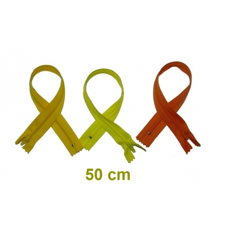 Fermeture robes ou coussins 50cm : les jaunes et oranges
