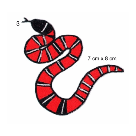 Ecusson serpent rouge et noir