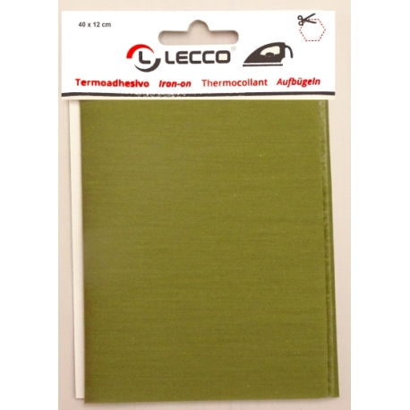 Pièce thermocollante à découper tissu Lurex vert et or