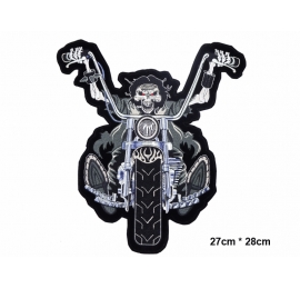 Écussons Motorcycle Squelette motard noir