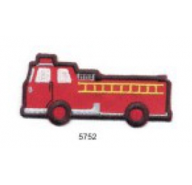 écussons dessins Camion de Pompiers Rouge
