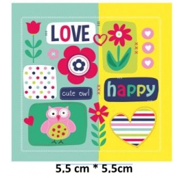 Écusson Love Happy Fleurs hibou