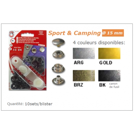 Boutons pressions sport et camping