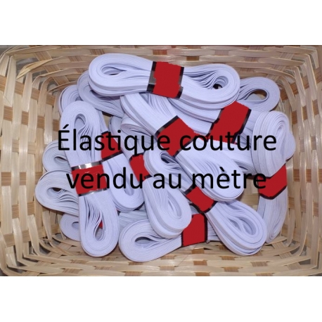 élastique souple 6mm Blanc