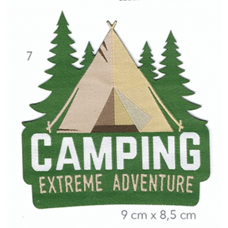 Écusson Montagne Camping extreme