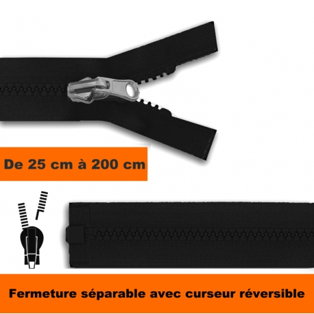 Fermetures éclair pour vestes Séparables 75 cm - Lot de 5 pièces