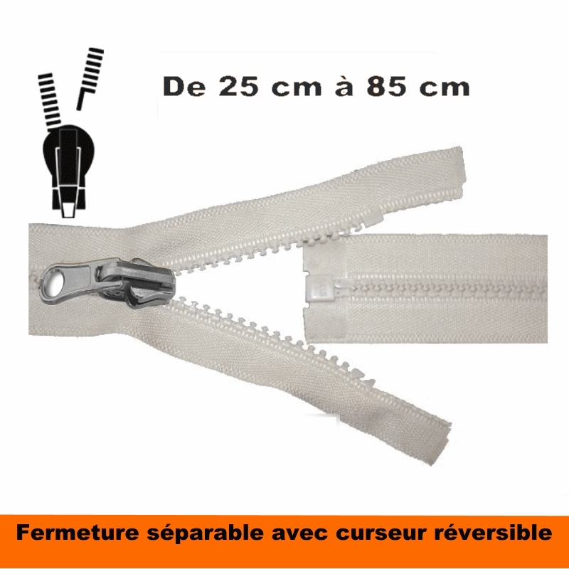 Curseur De Fermeture Éclair Argenté Double Verrouillage