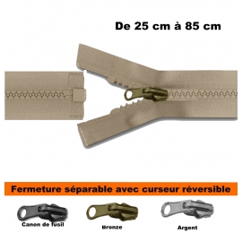 Fermeture séparable réversible Ruban BEIGE