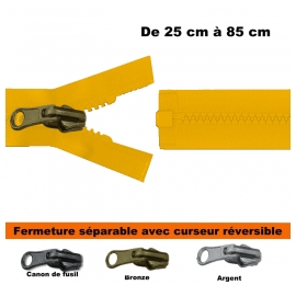 Fermeture séparable réversible Ruban JAUNE