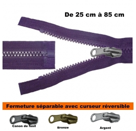 Fermeture séparable réversible Ruban VIOLET