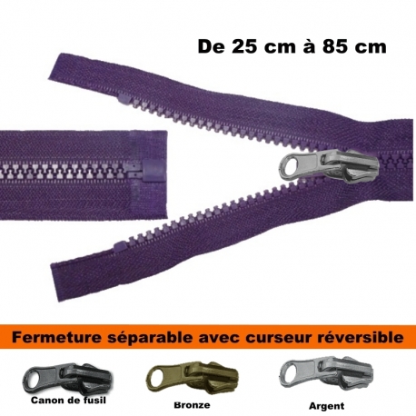 Fermeture séparable réversible Ruban VIOLET