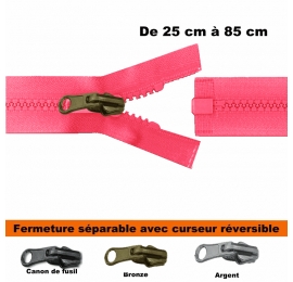 Fermeture séparable réversible Ruban FUSCHIA