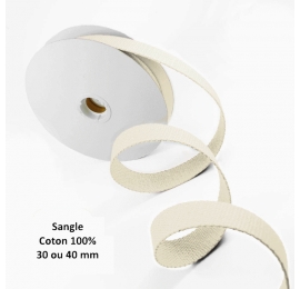 Sangle en 100% Coton épaisse 30mm x 3mm Sable Oeko-Tex