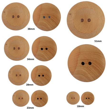 Bouton de Bois rond 2 trous