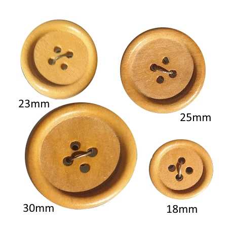 Bouton de Bois rond 4 trous