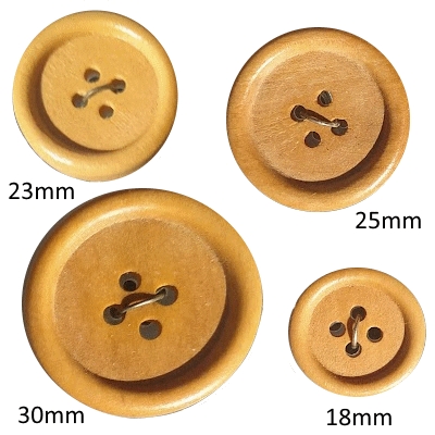 Chenkou Craft Lot De 30 Boutons Ronds En Bois Marron 40mm 4 Trous