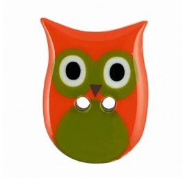Bouton enfant layette hibou Orange