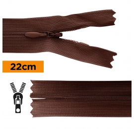 Fermeture invisible 22 cm marron