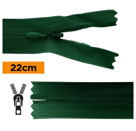 Fermeture invisible 22 cm vert bouteille