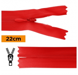 Fermeture invisible 22 cm rouge