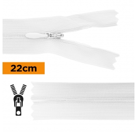 Fermeture invisible 22 cm blanc