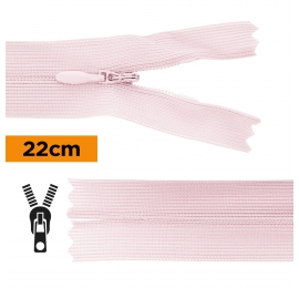 Fermeture invisible 22 cm rose pale