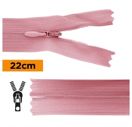 Fermeture invisible 22 cm vieux rose