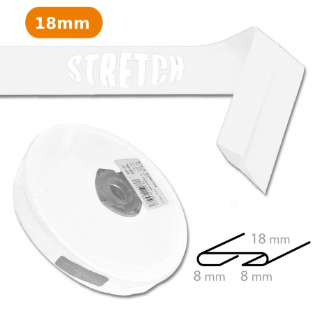 Biais uni stretch elastique blanc